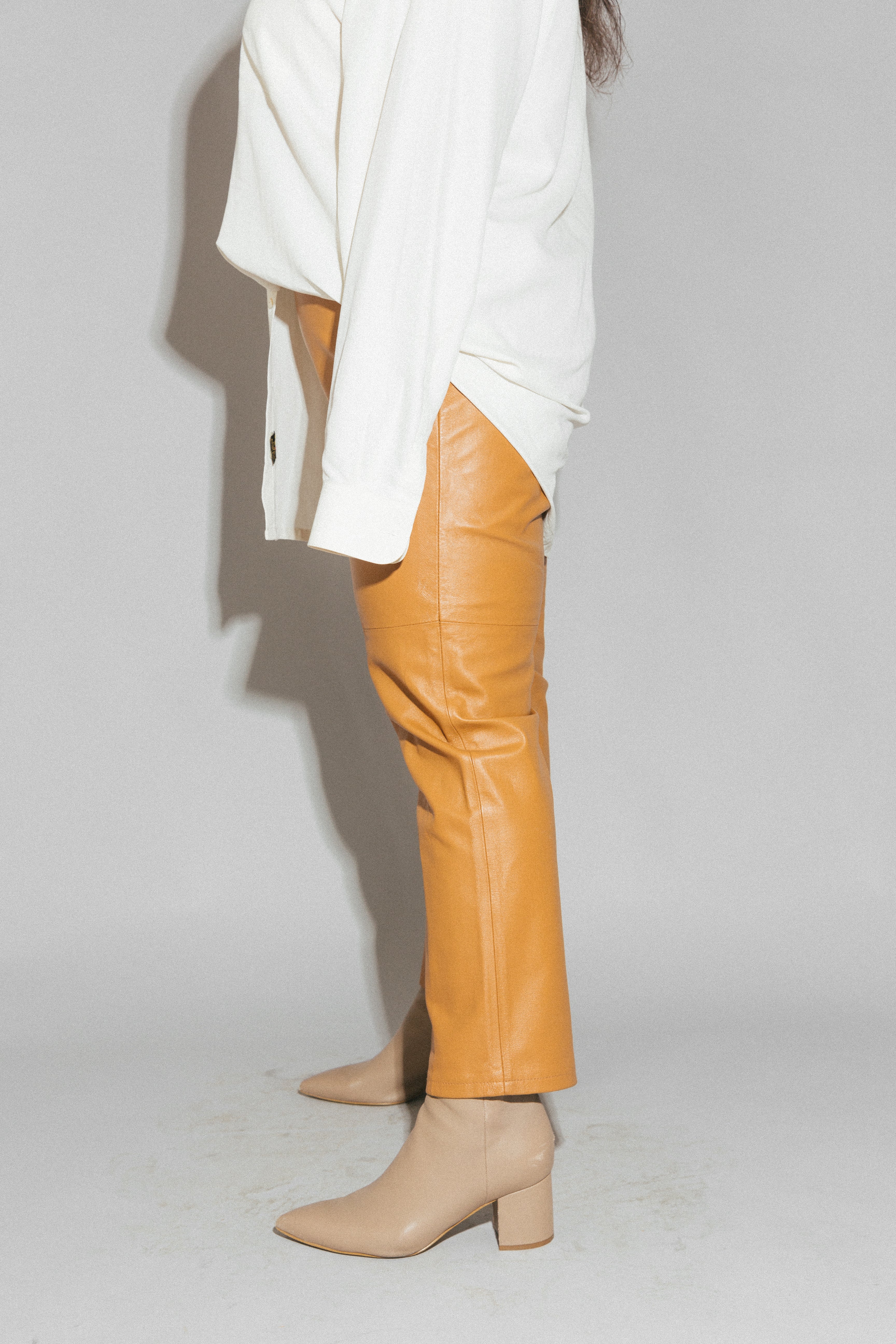CAMEL LEATHER PANTS